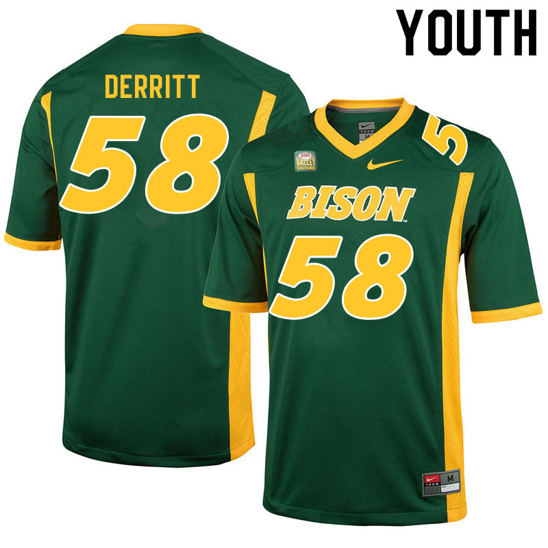 Youth #58 Javier Derritt North Dakota State Bison College Football Jerseys Sale-Green